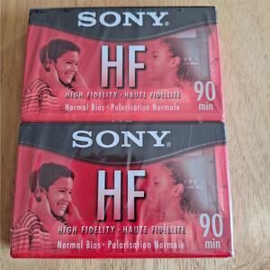 NEW! Sony HF 90 minute Audio Cassette Tapes C90HFL Set of 2